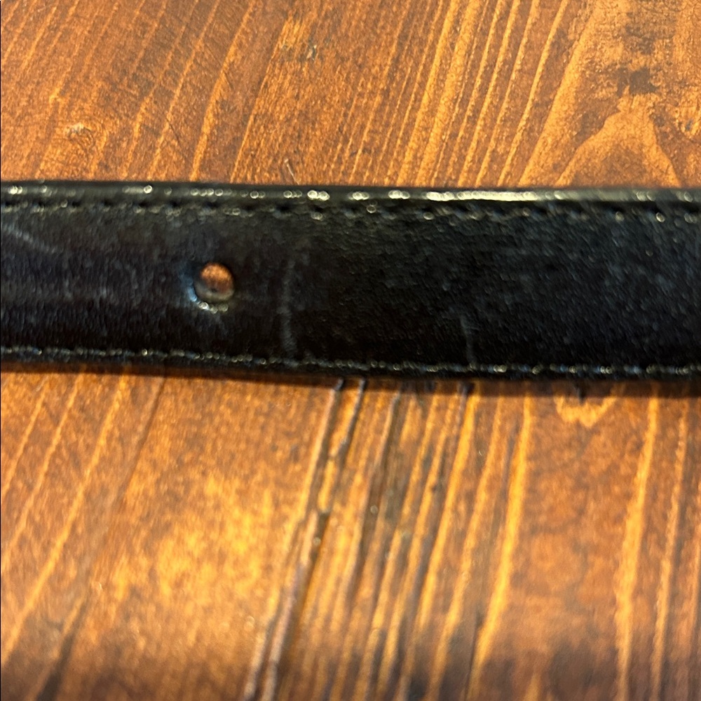 Vintage Reversible black/ brown Leather Belt with Silver-Tone Celtic Buckle - Picture 3 of 4